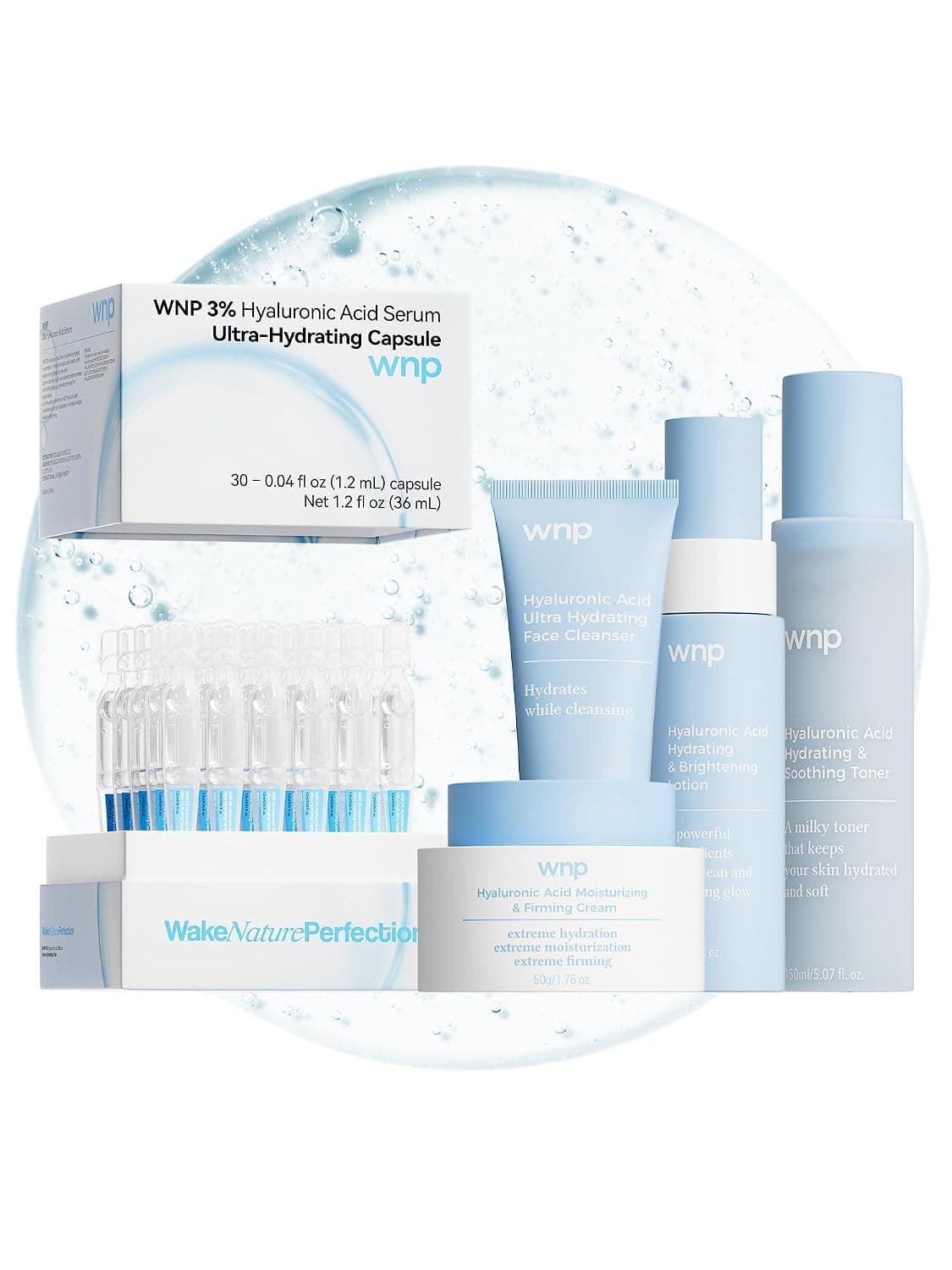 WNP Hyaluronic Acid Multi-Dimensional Hydration Set-all in one skin care set,skincare bundle