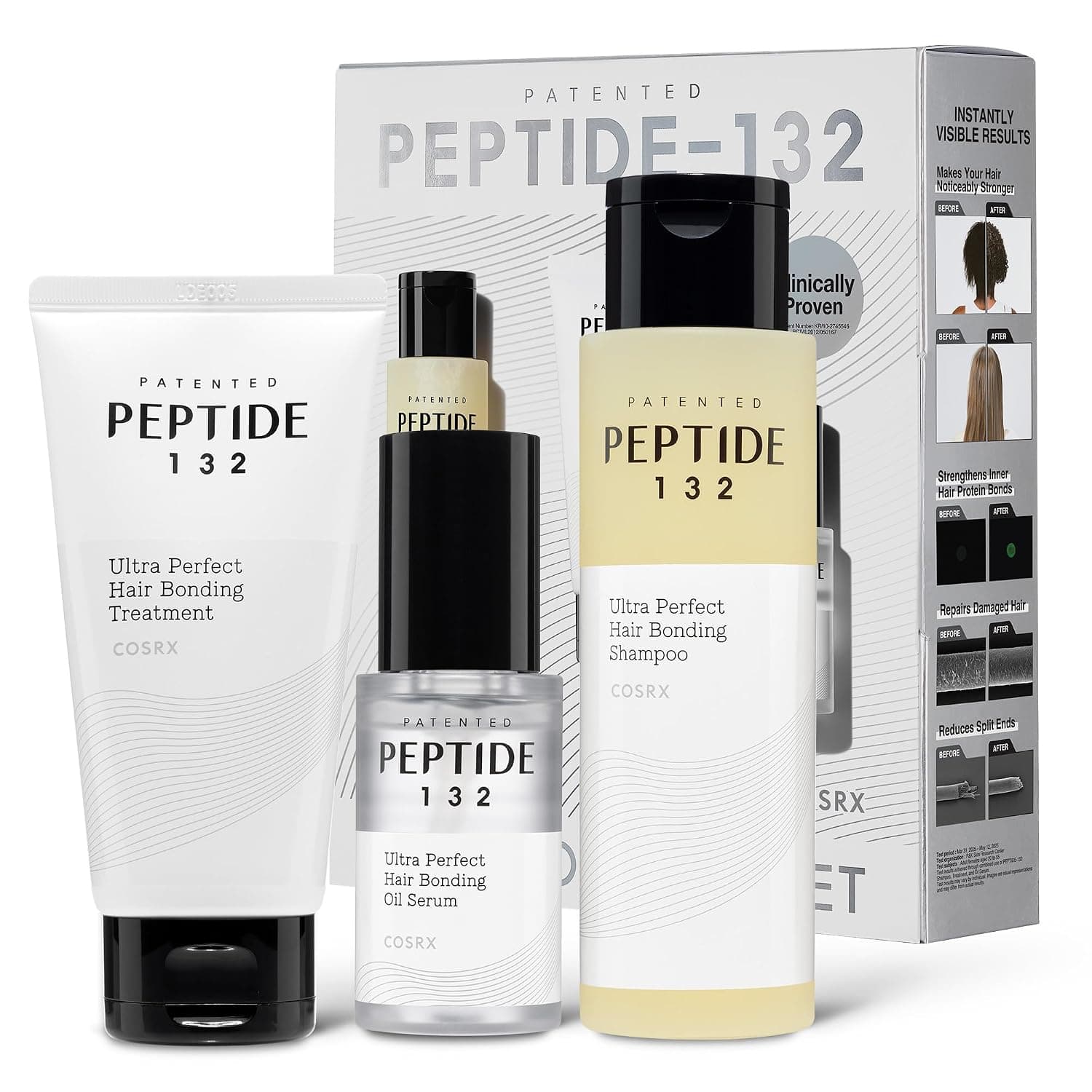 COSRX PEPTIDE 132 Hair Care Kit - Bonding Shampoo, Treatment & Oil Serum, Bond Repair Treatment Hair Gift Set for Damaged, Dry Hair, Scalp Treatment for Dandruff, Dry & Itchy Scalp