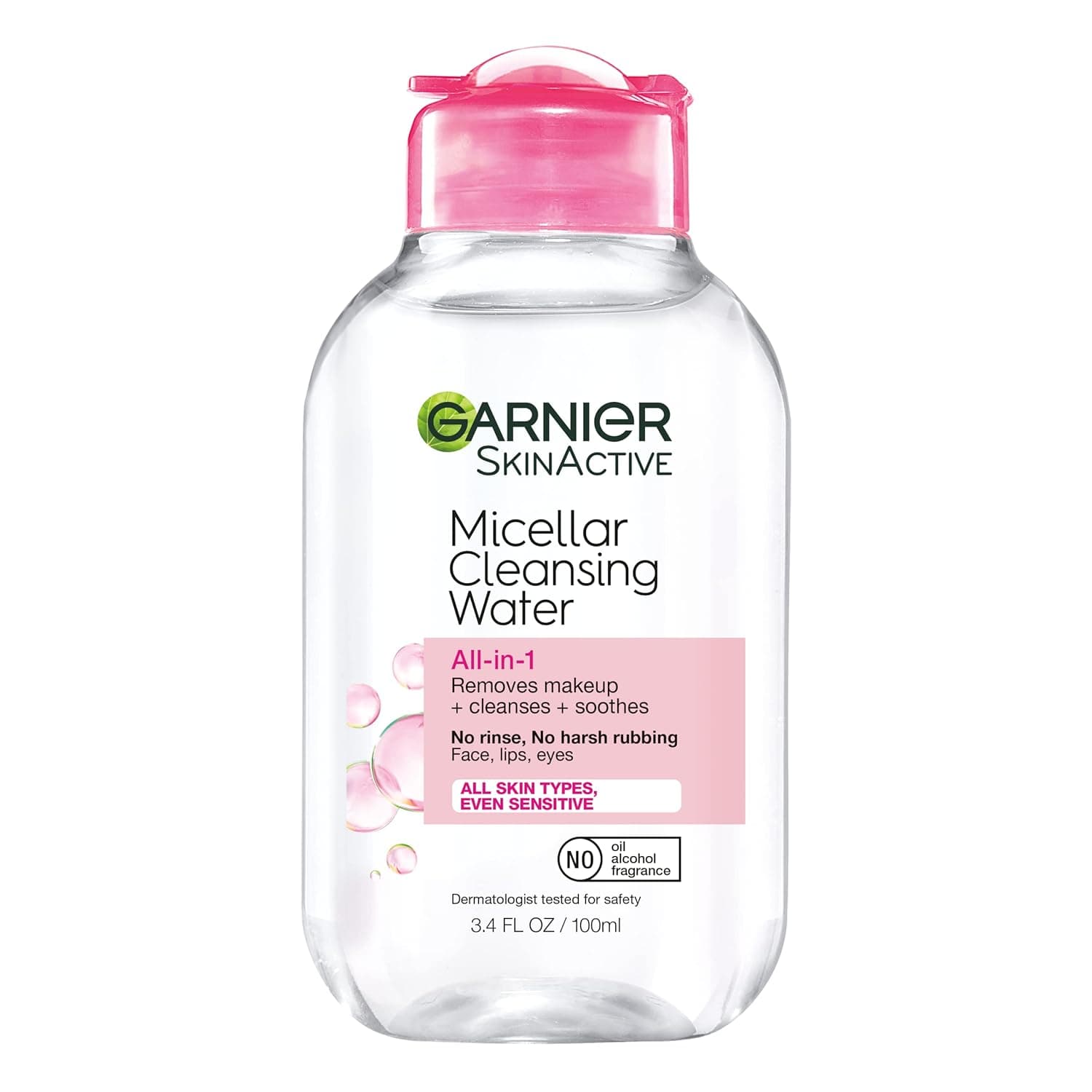 Garnier Micellar Cleansing Water, All-in-1 Makeup Remover and Facial Cleanser, For All Skin Types, 3.4 Fl Oz (100mL), 1 Count (Packaging May Vary) 1